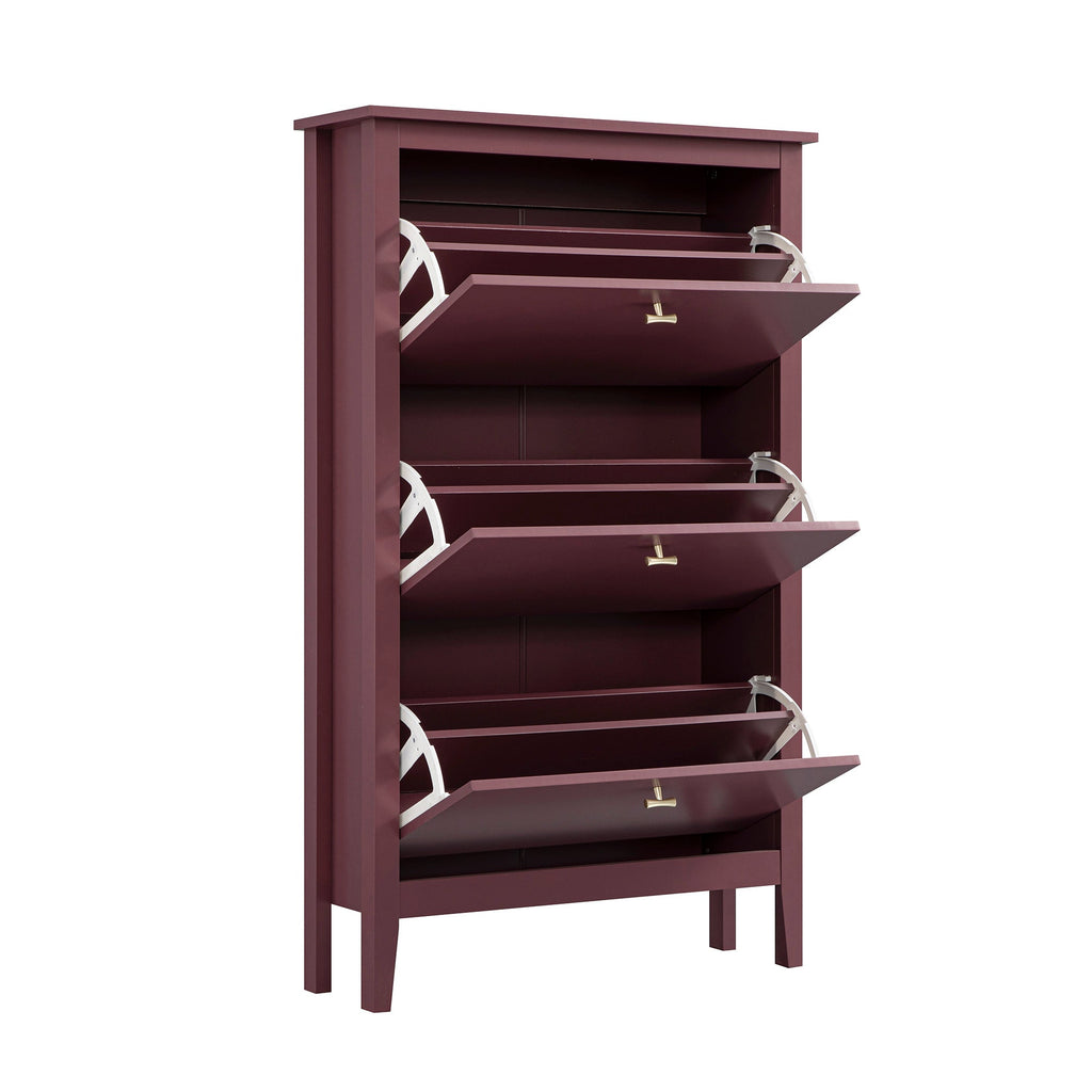 Oakham 3-Tier Shoe Cabinet, Wild Cherry