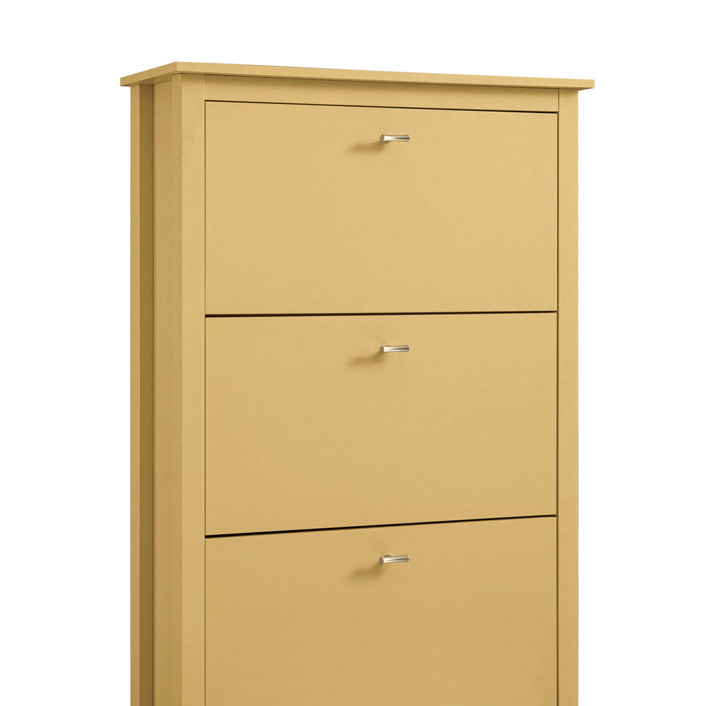 Oakham 3-Tier Shoe Cabinet, Rattan Yellow