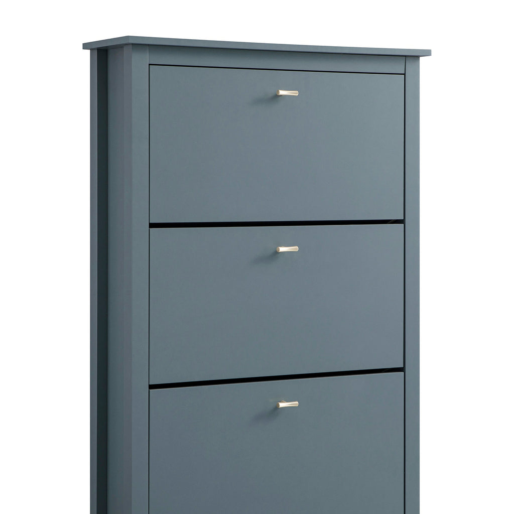 Oakham 3-Tier Shoe Cabinet, Stormy Blue