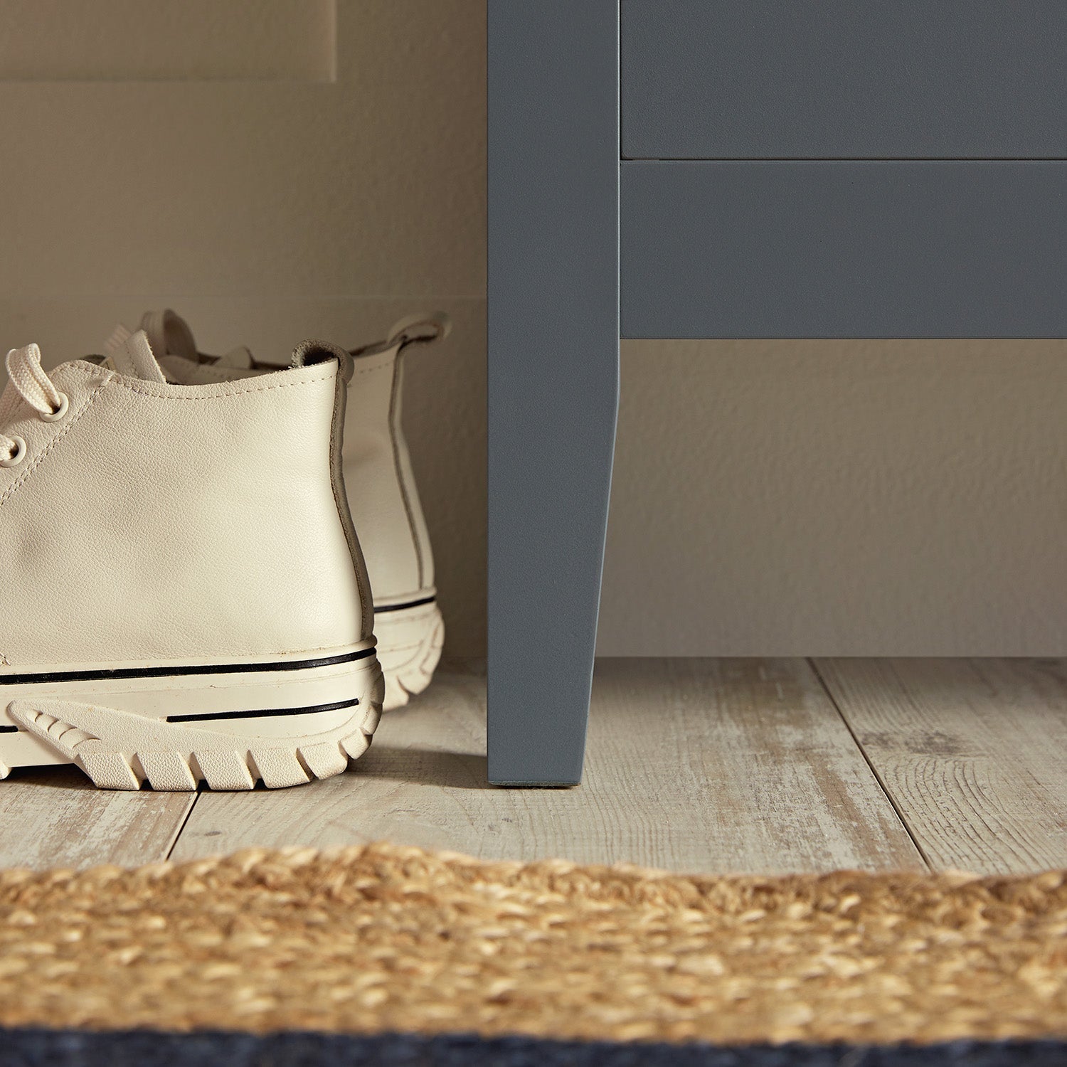 Oakham 2-Tier Shoe Cabinet with Top Drawer, Stormy Blue