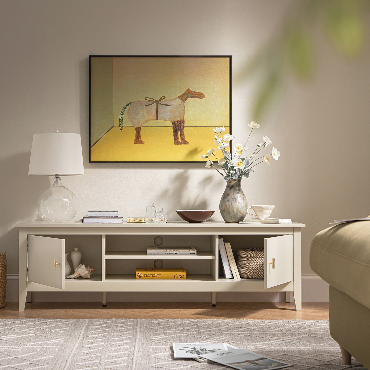 Oakham 150cm TV Unit, Shaded White