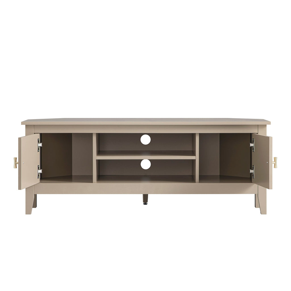 Oakham 120cm Corner TV Unit, Deep Greige
