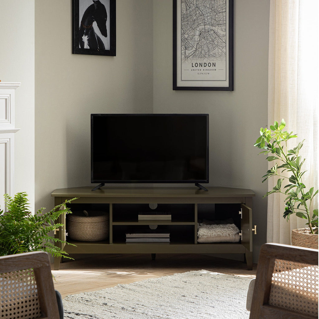 Oakham 120cm Corner TV Unit, Olive Grove