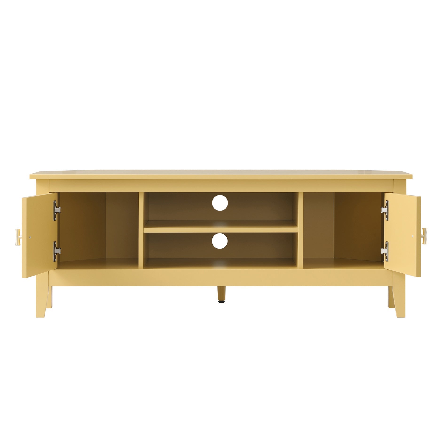 Oakham 120cm Corner TV Unit, Rattan Yellow