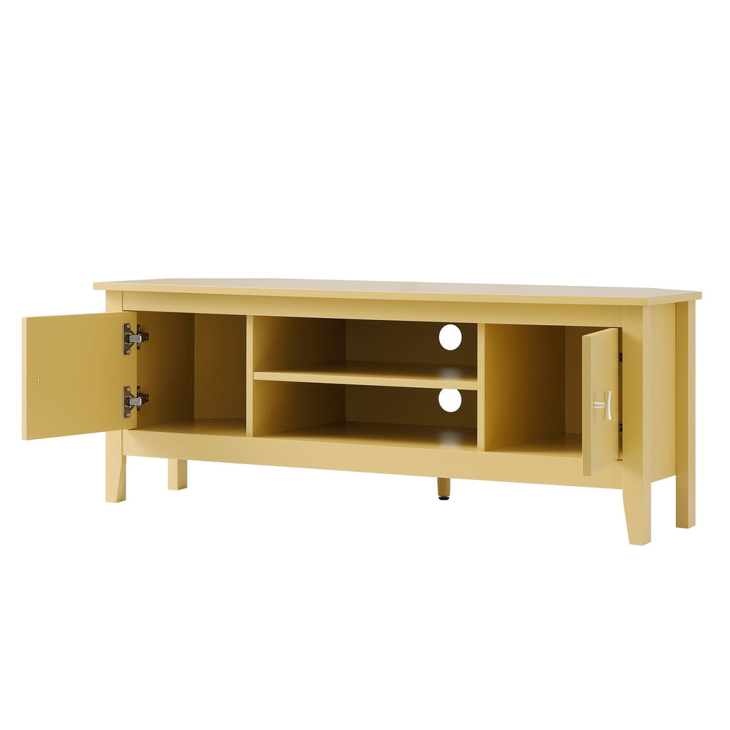 Oakham 120cm Corner TV Unit, Rattan Yellow