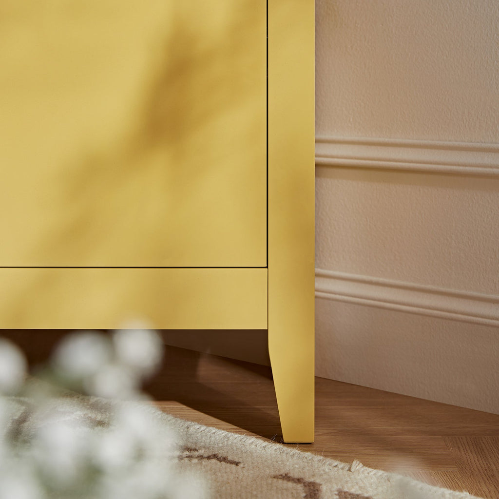 Oakham 120cm Corner TV Unit, Rattan Yellow