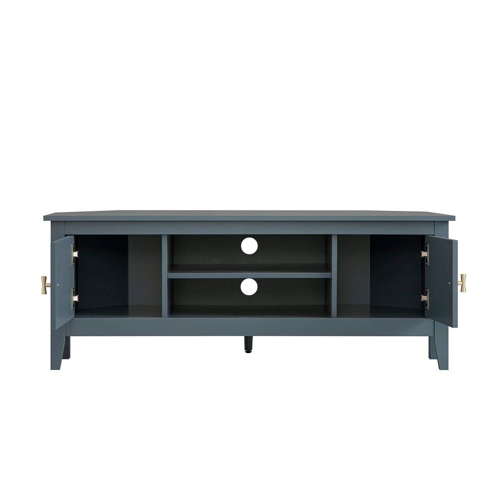 Oakham 120cm Corner TV Unit, Stormy Blue