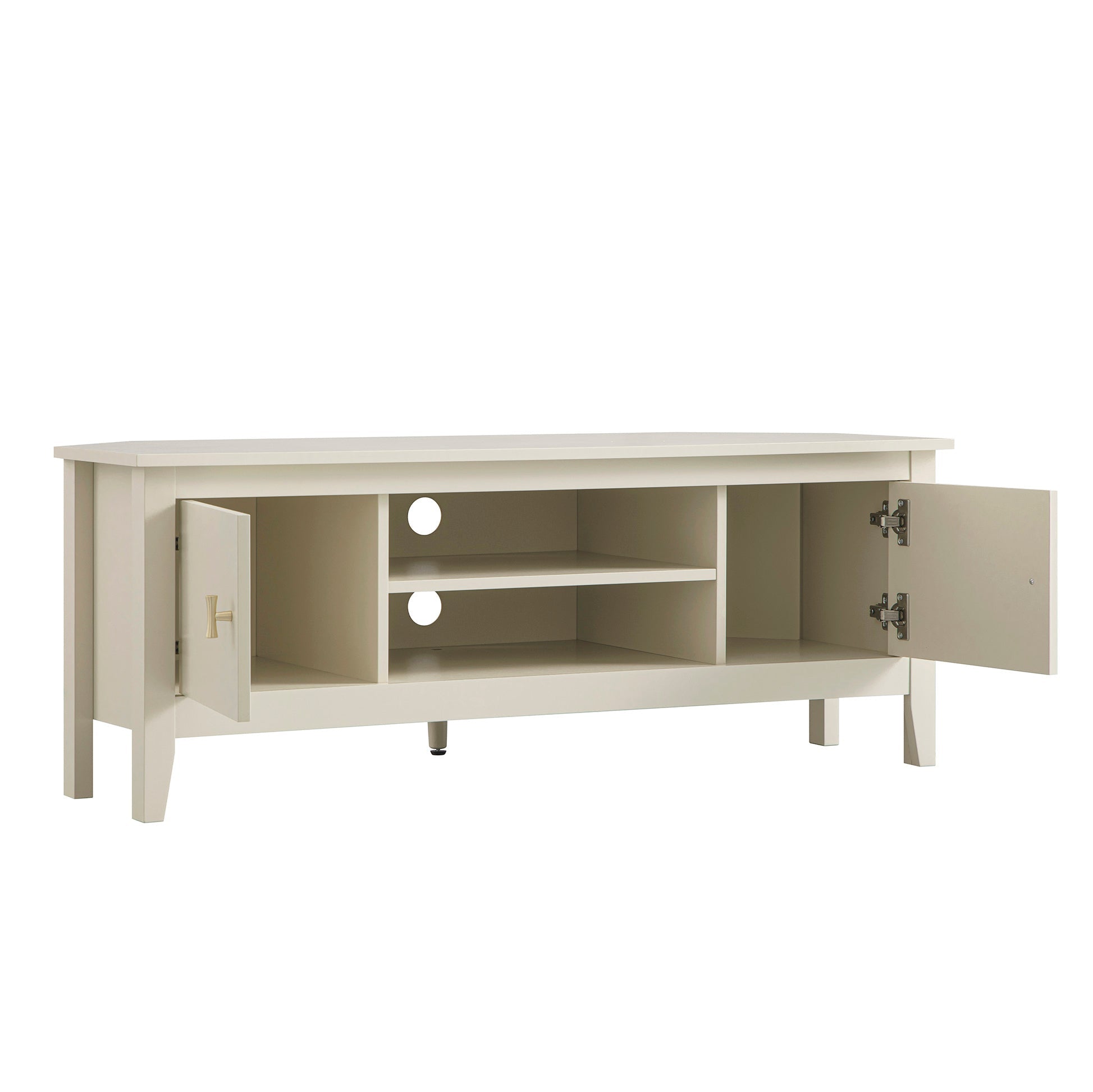 Oakham 120cm Corner TV Unit, Shaded White