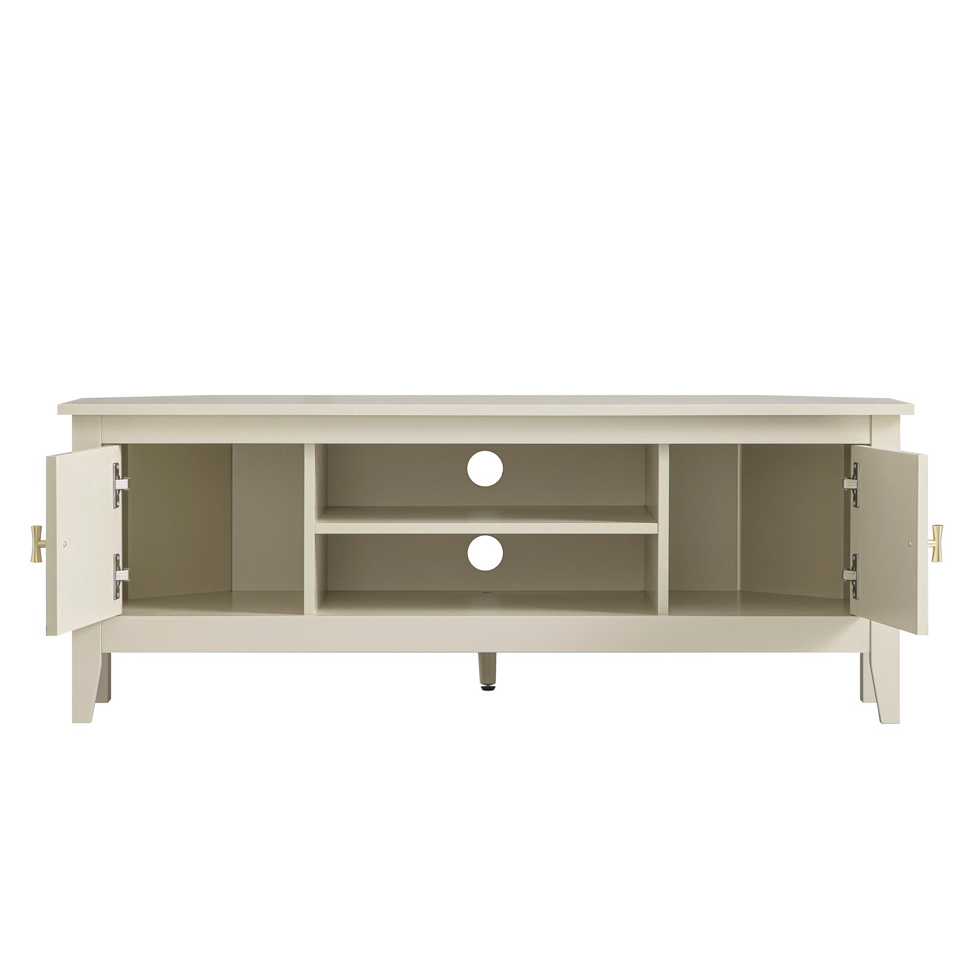 Oakham 120cm Corner TV Unit, Shaded White