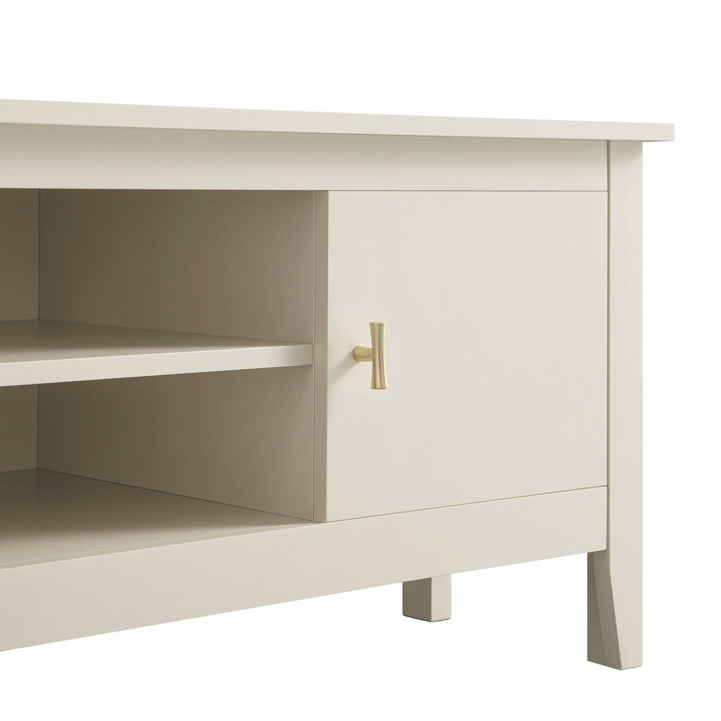 Oakham 120cm Corner TV Unit, Shaded White