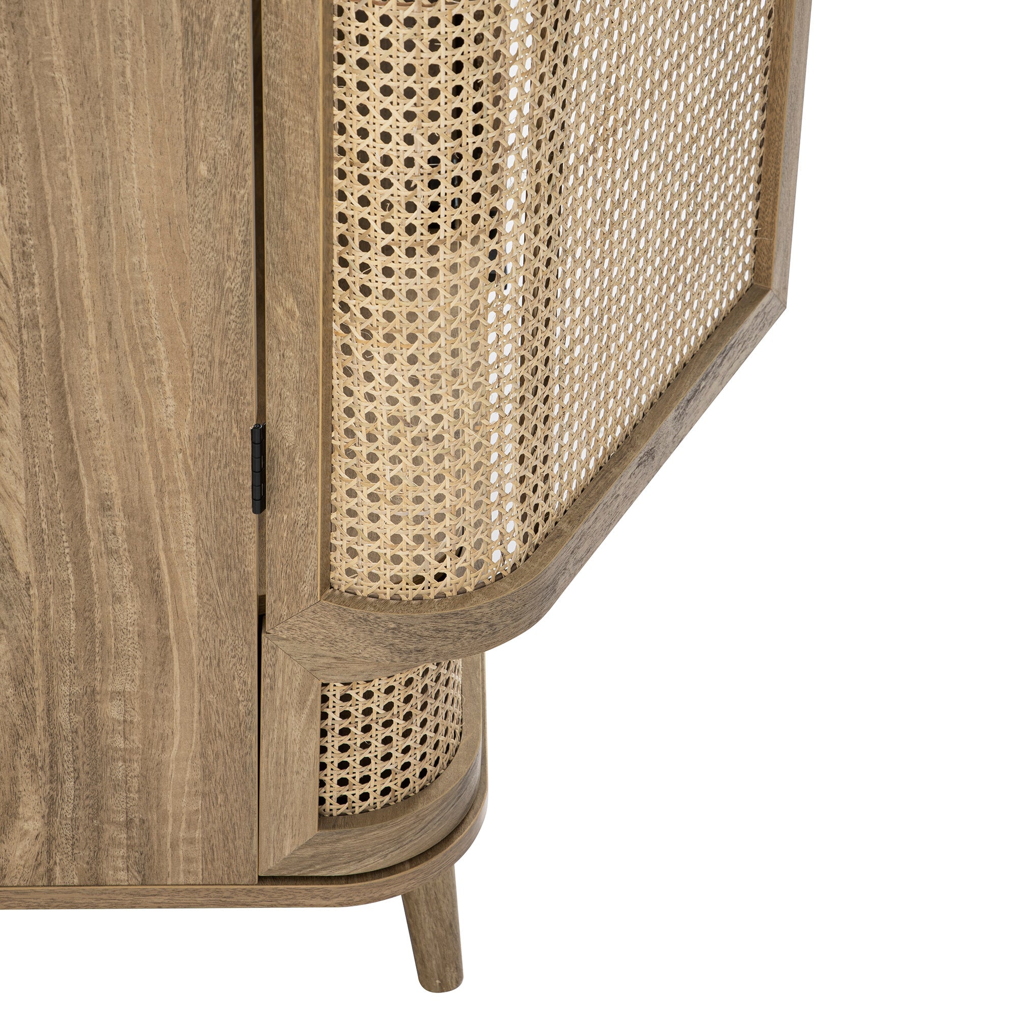 Izzy Curved Rattan Double Wardrobe, Natural