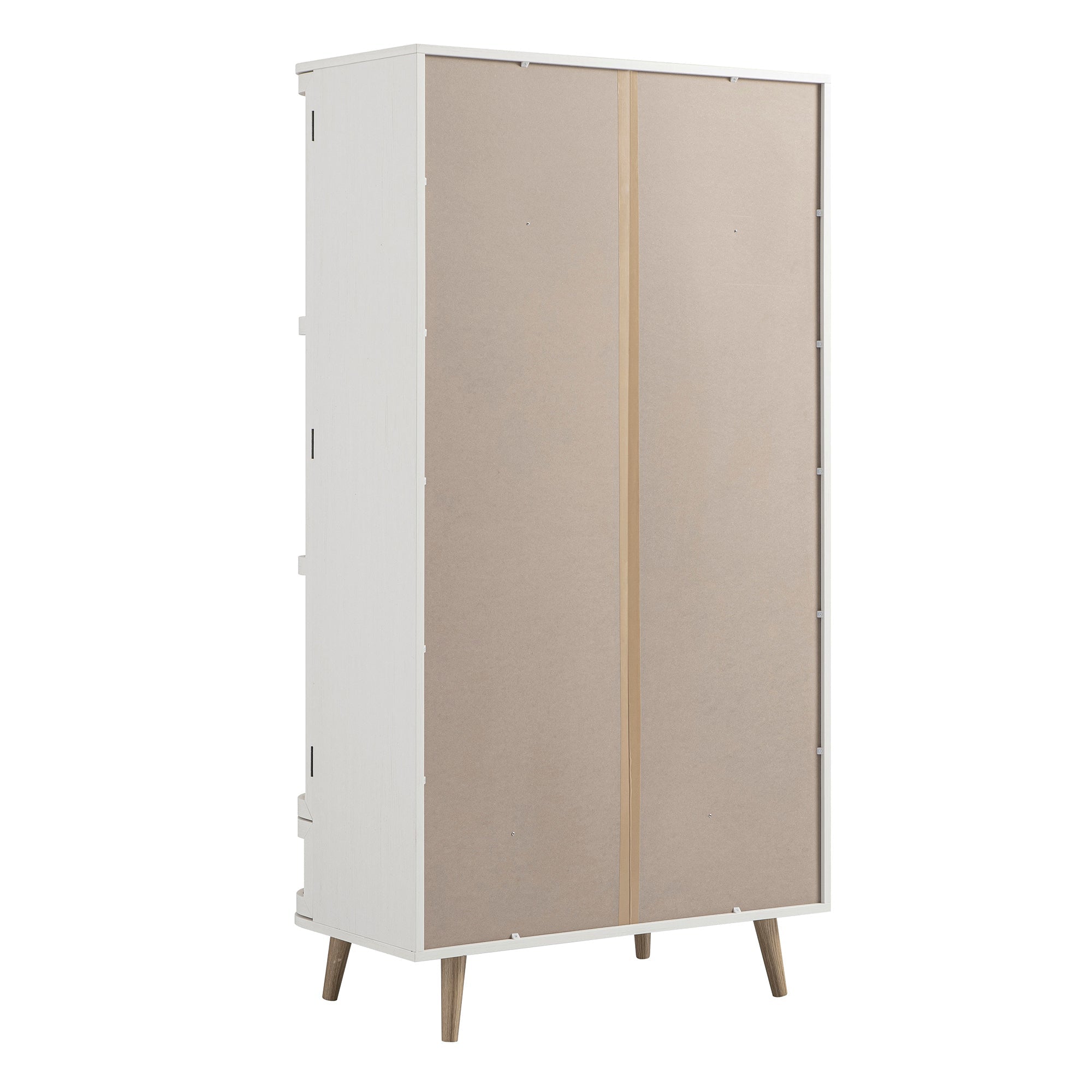 Izzy Curved Rattan Double Wardrobe, White