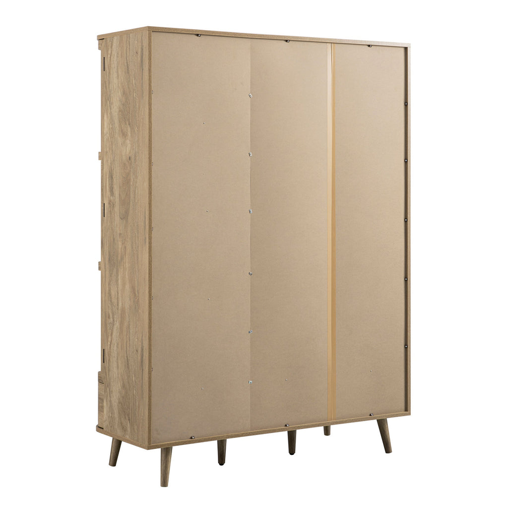 Izzy Curved Rattan Triple Wardrobe, Natural