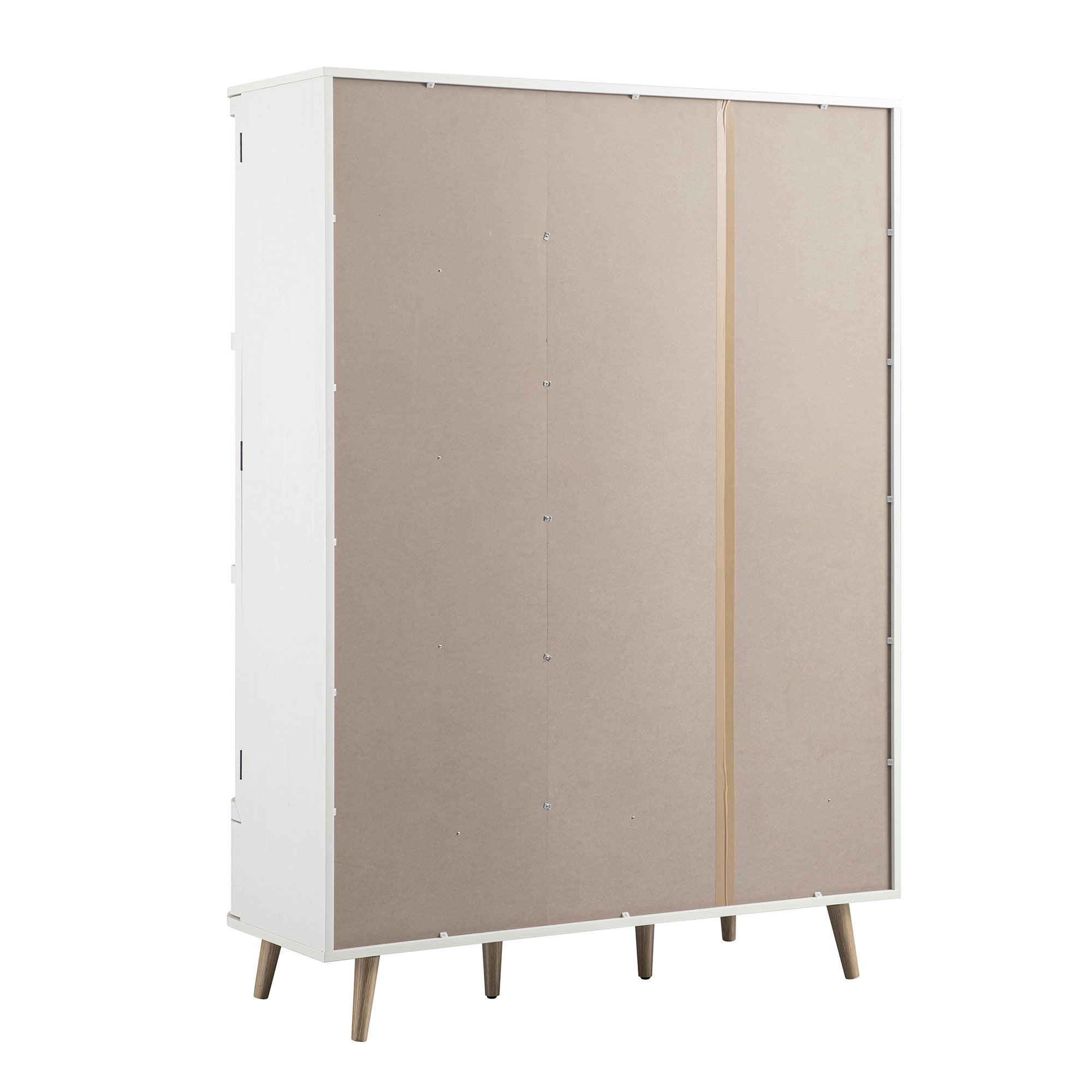 Izzy Curved Rattan Triple Wardrobe, White