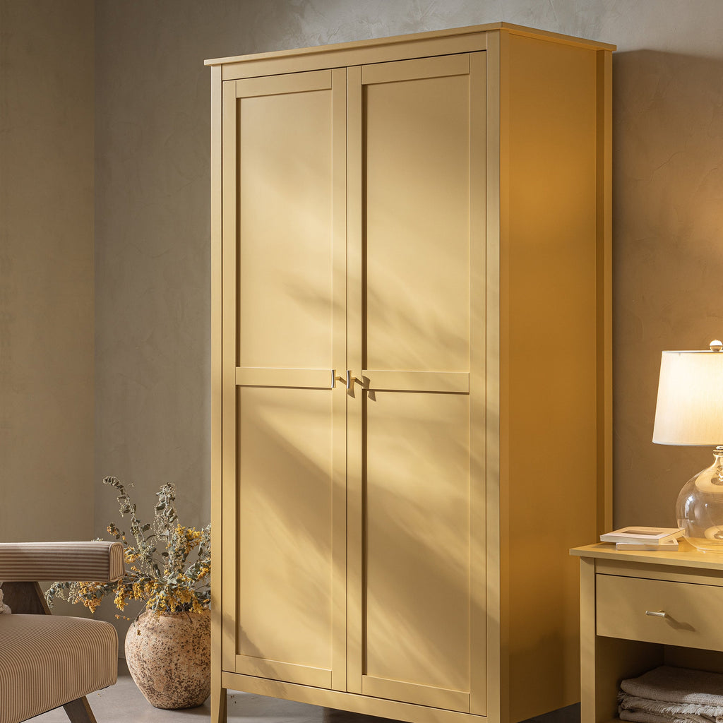Oakham Double Wardrobe, Rattan Yellow