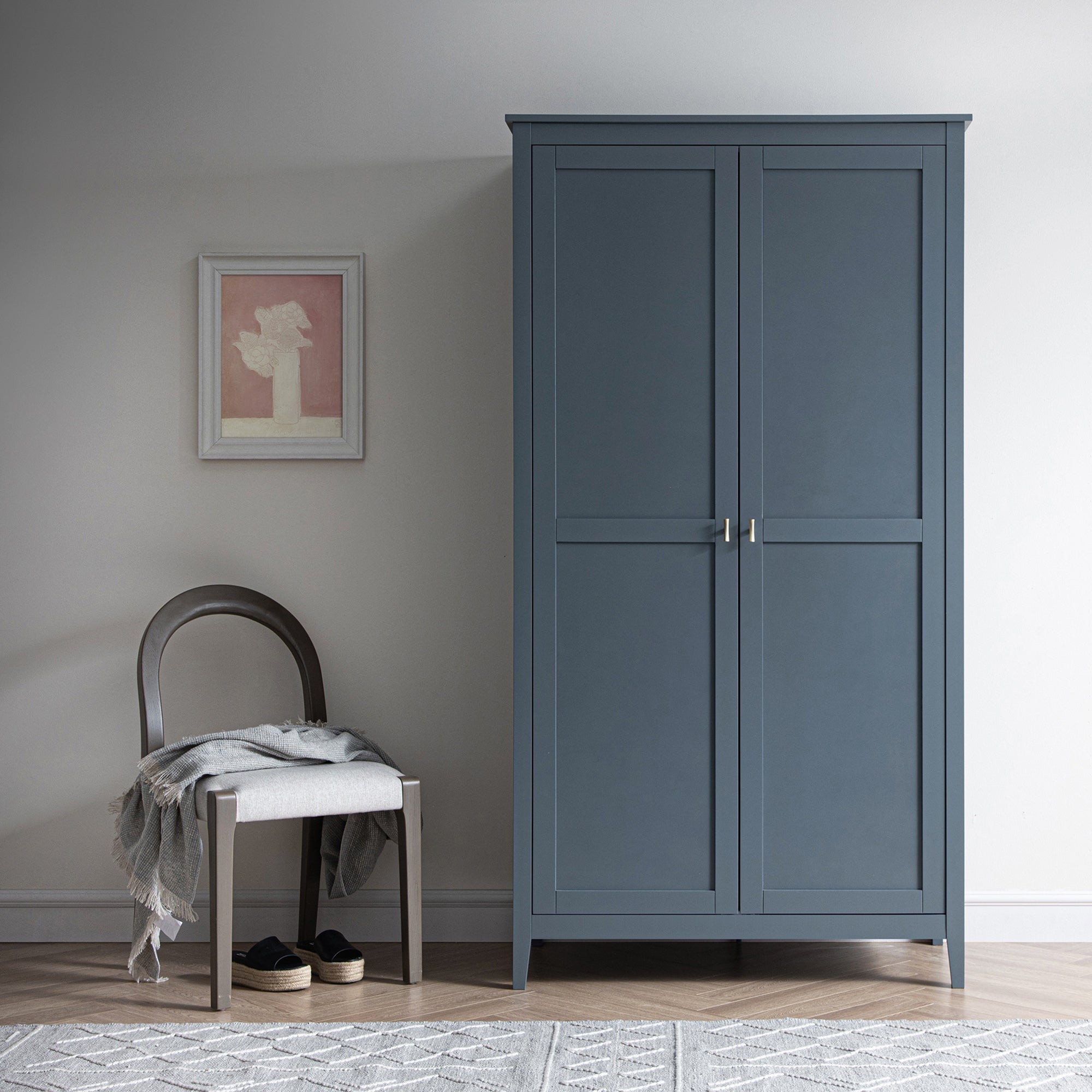 Oakham Double Wardrobe, Stormy Blue