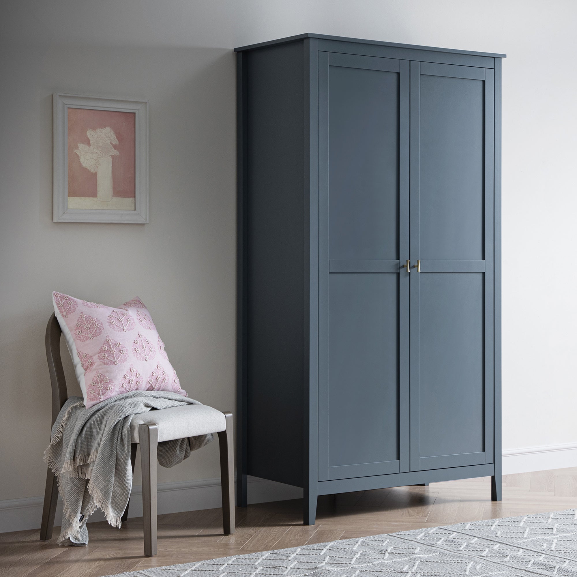 Oakham Double Wardrobe, Stormy Blue