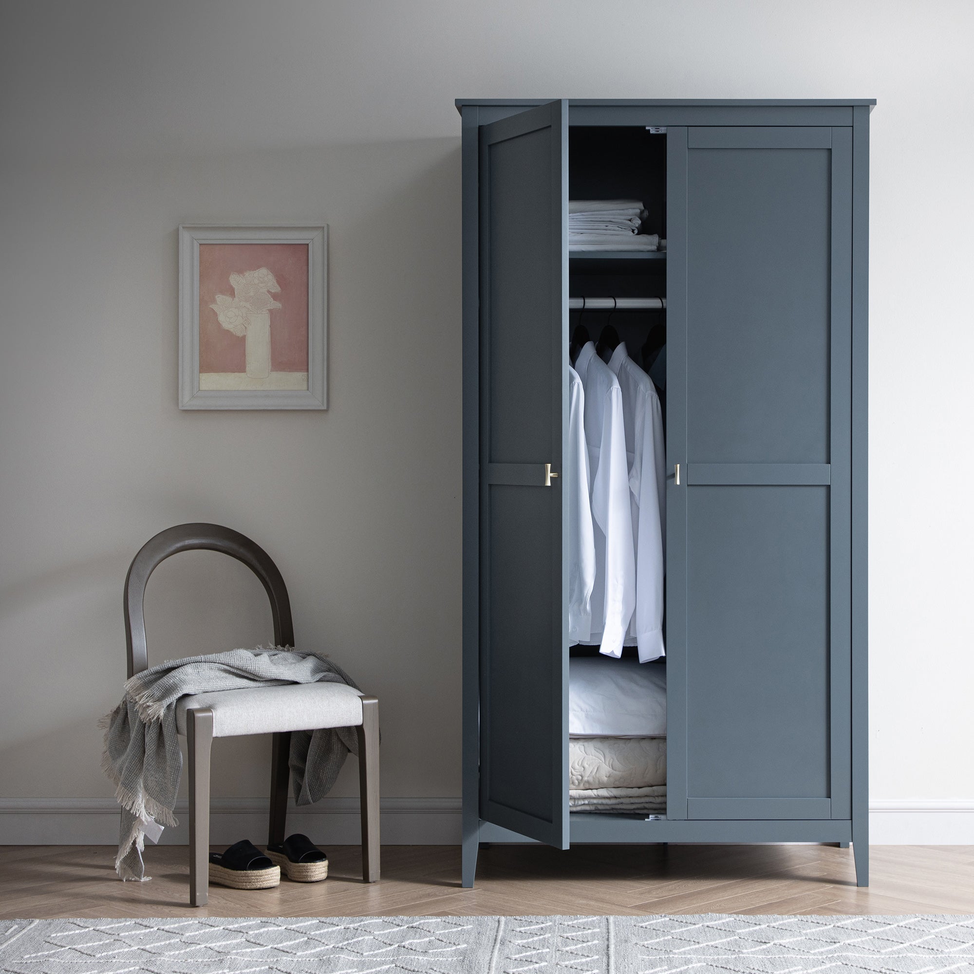 Oakham Double Wardrobe, Stormy Blue