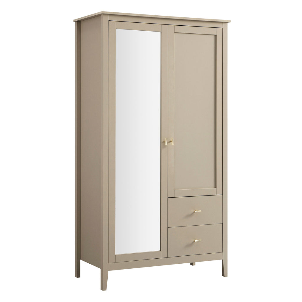 Oakham Mirrored Double Wardrobe, Deep Greige