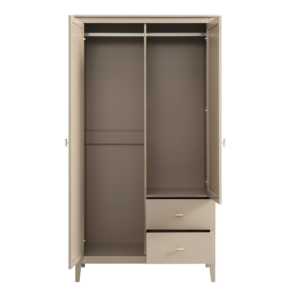Oakham Mirrored Double Wardrobe, Deep Greige