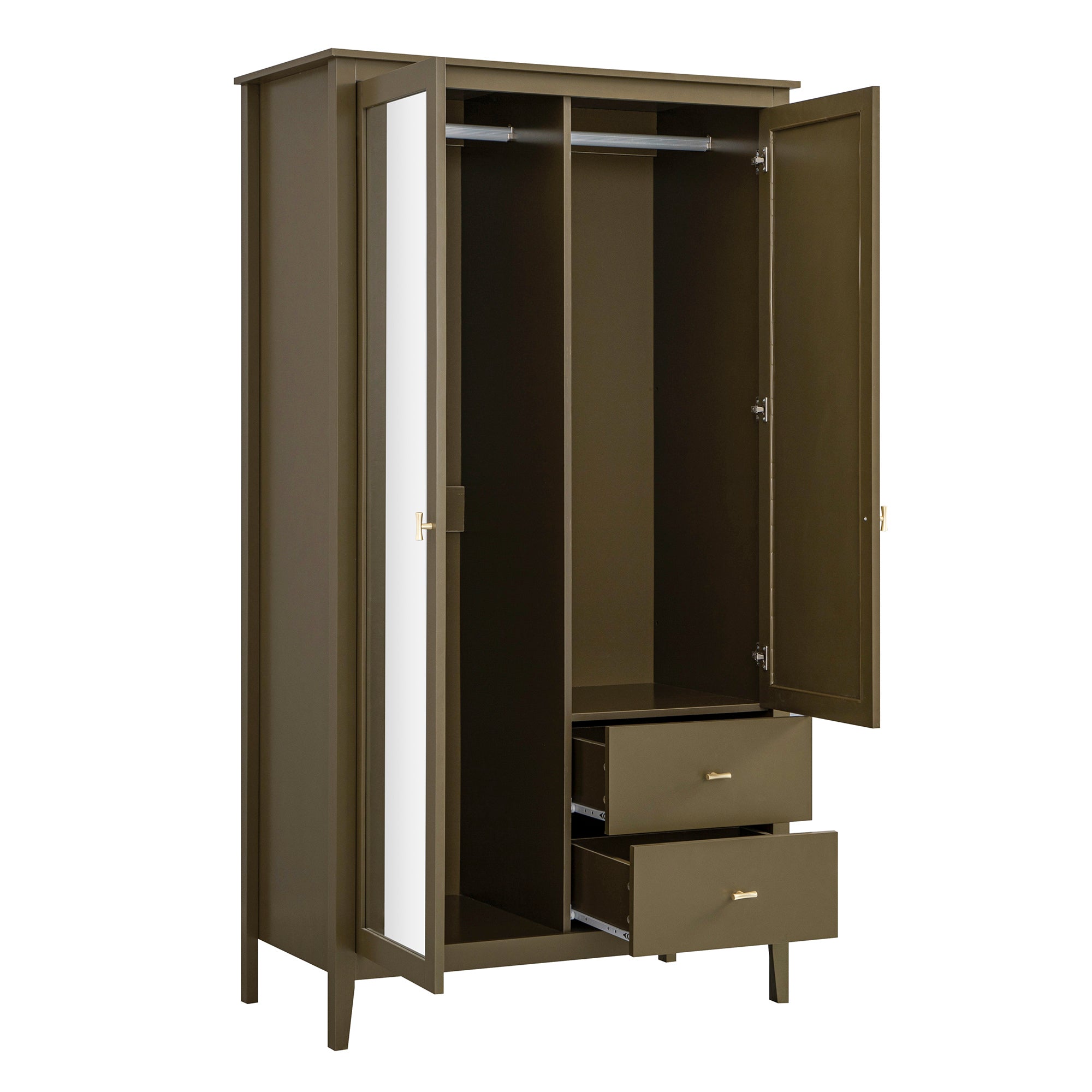 Oakham Mirrored Double Wardrobe, Olive Grove