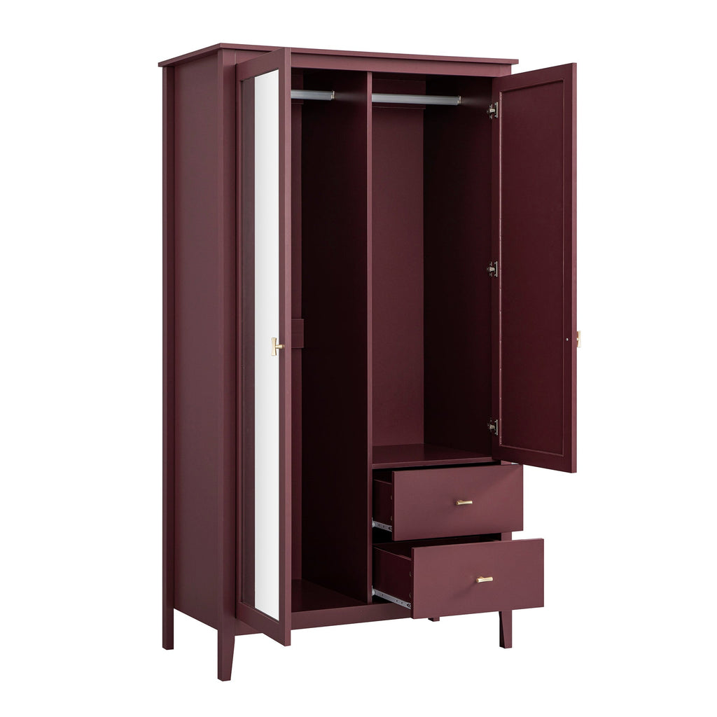 Oakham Mirrored Double Wardrobe, Wild Cherry