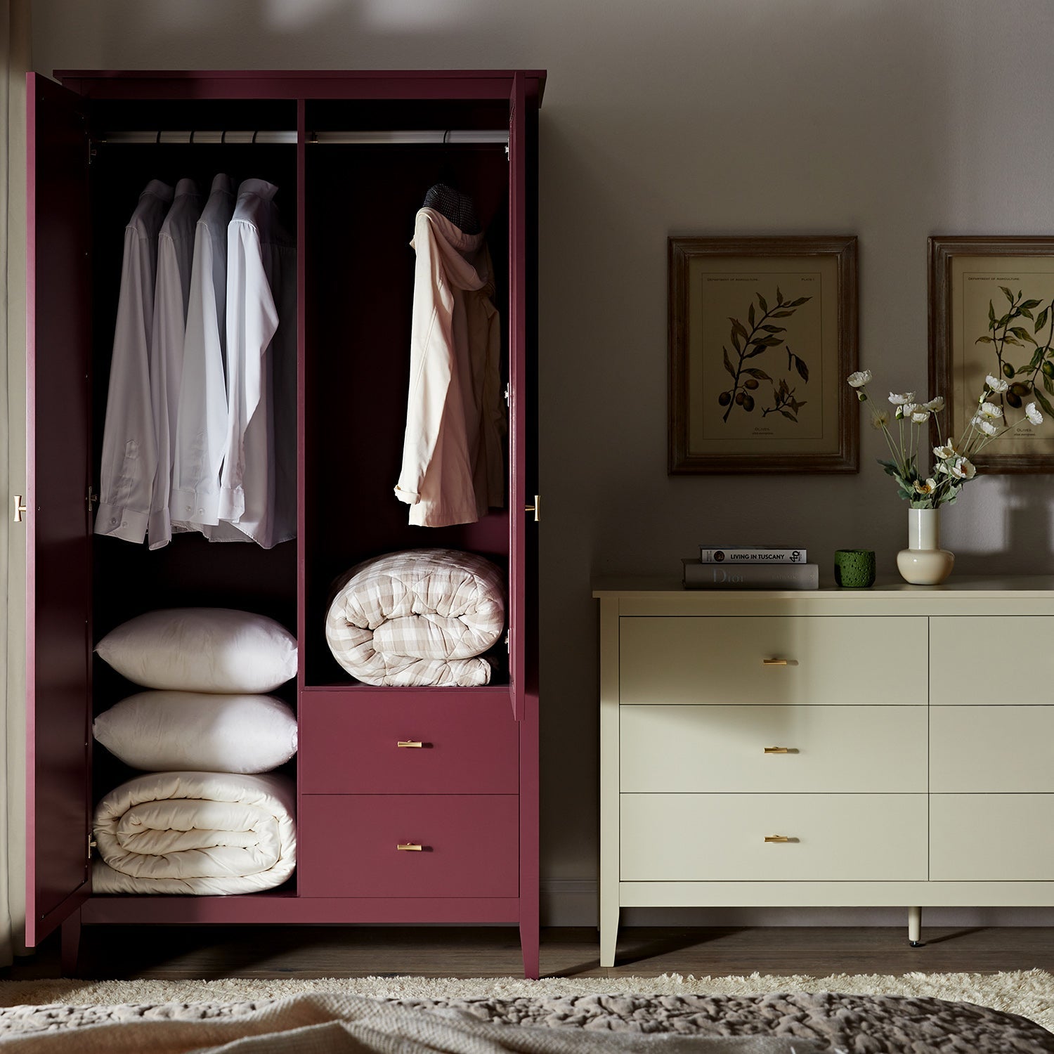 Oakham Mirrored Double Wardrobe, Wild Cherry