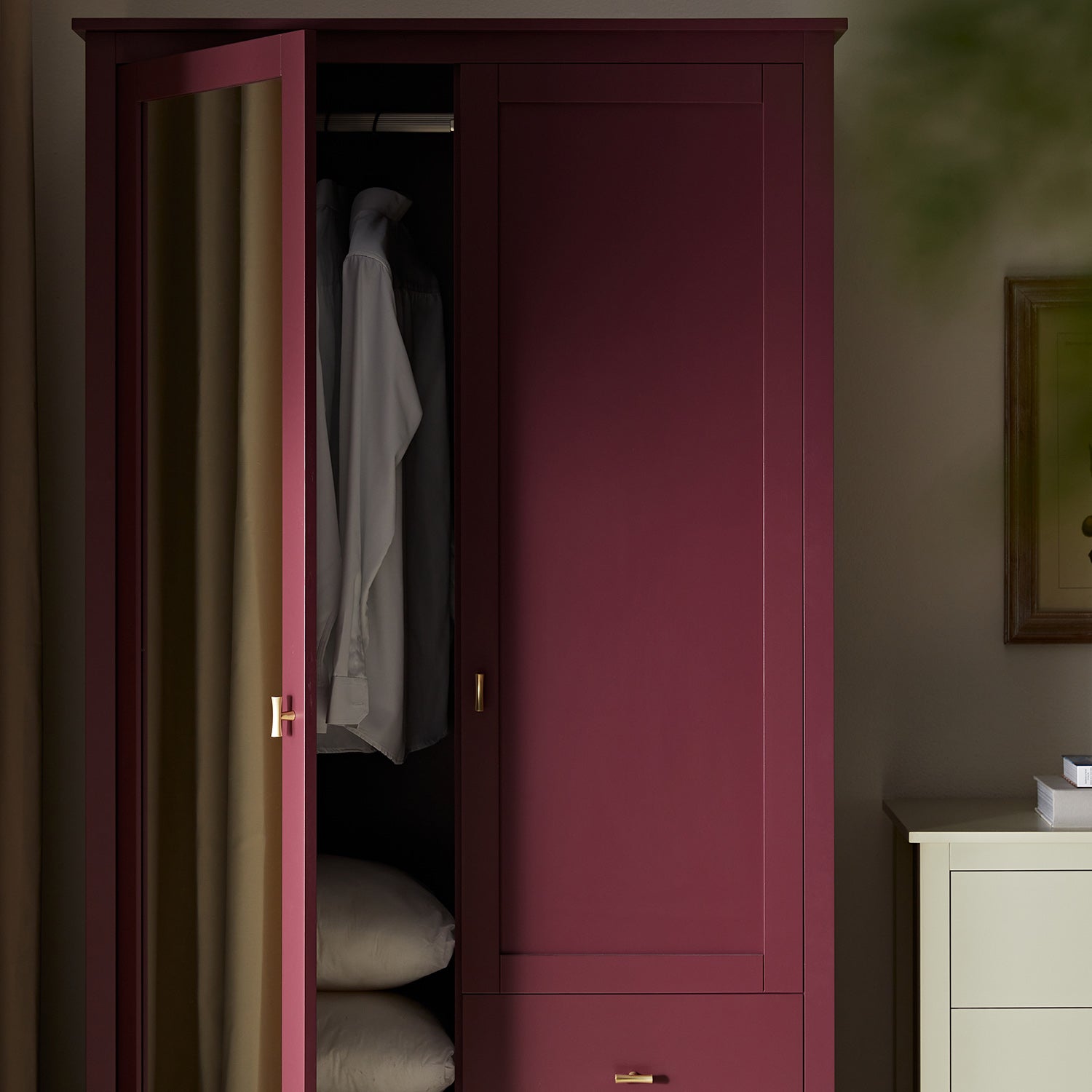Oakham Mirrored Double Wardrobe, Wild Cherry
