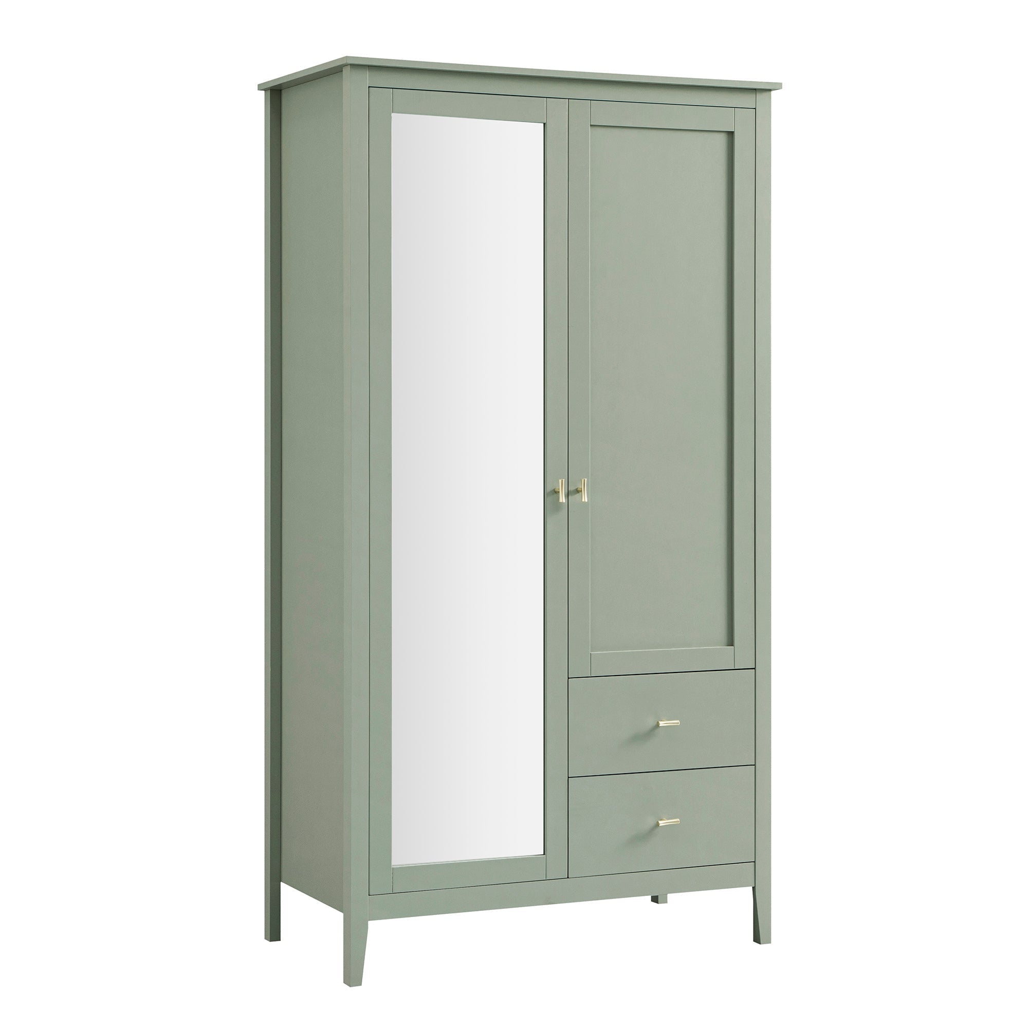 Oakham Mirrored Double Wardrobe, Desert Sage