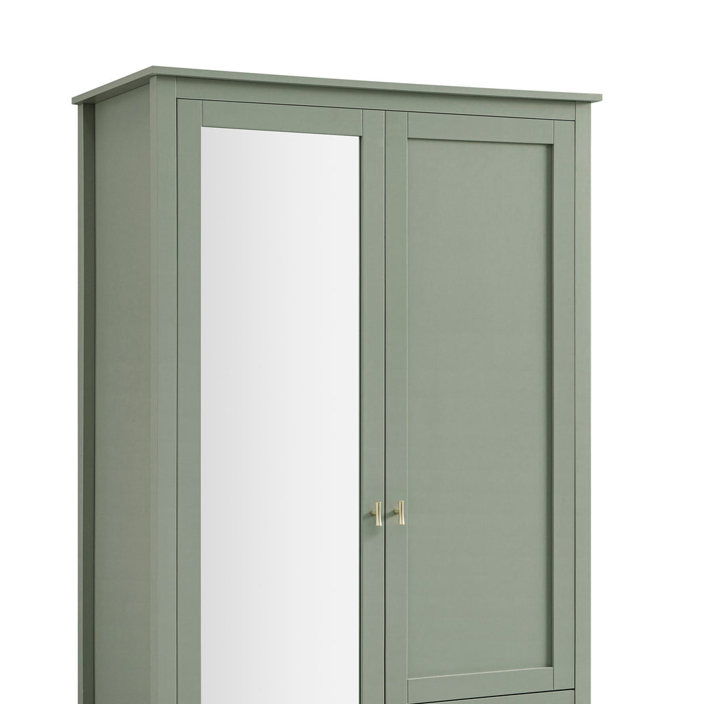 Oakham Mirrored Double Wardrobe, Desert Sage