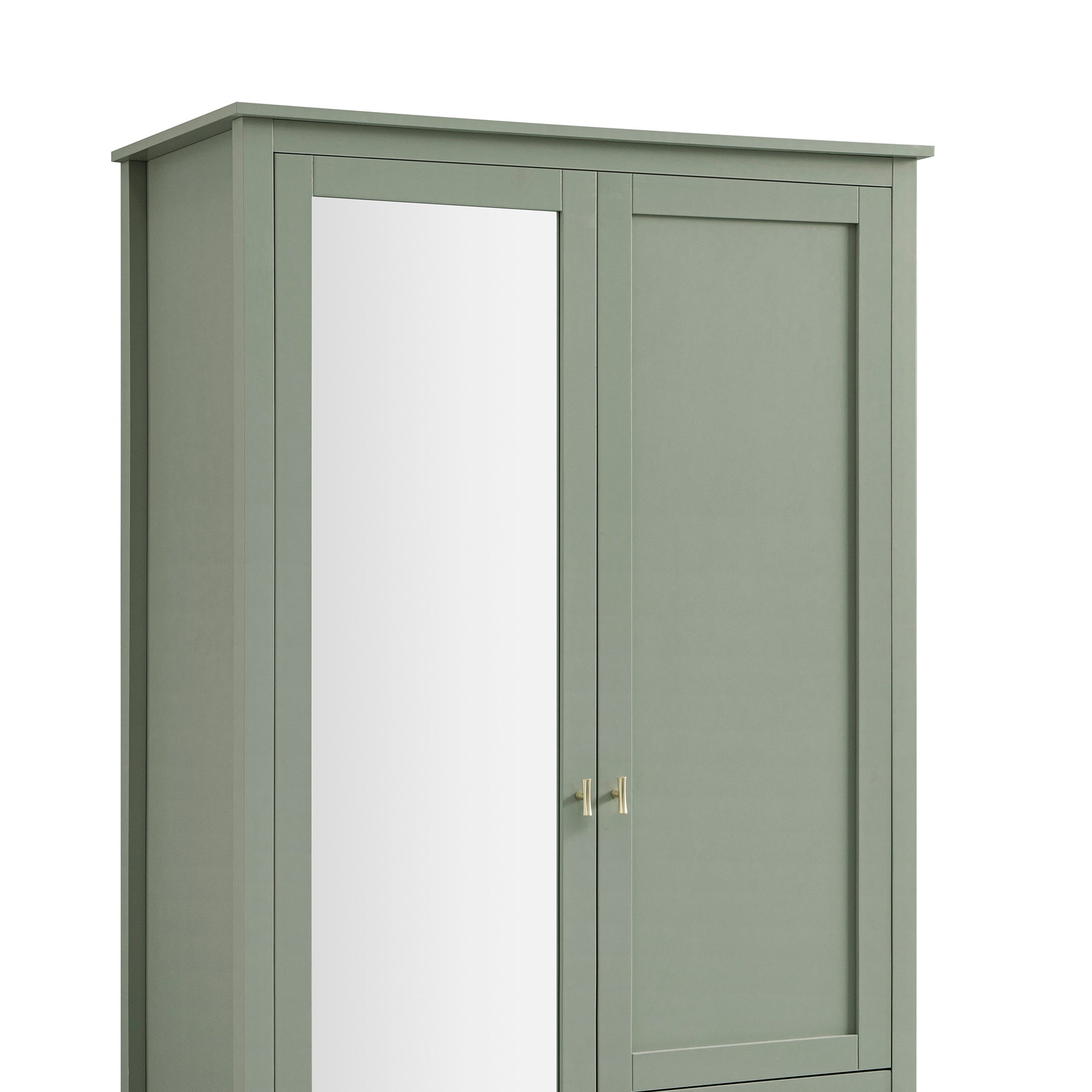 Oakham Mirrored Double Wardrobe, Desert Sage
