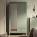 Oakham Mirrored Double Wardrobe, Desert Sage