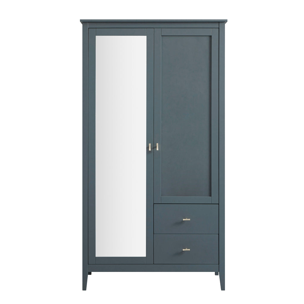 Oakham Mirrored Double Wardrobe, Stormy Blue