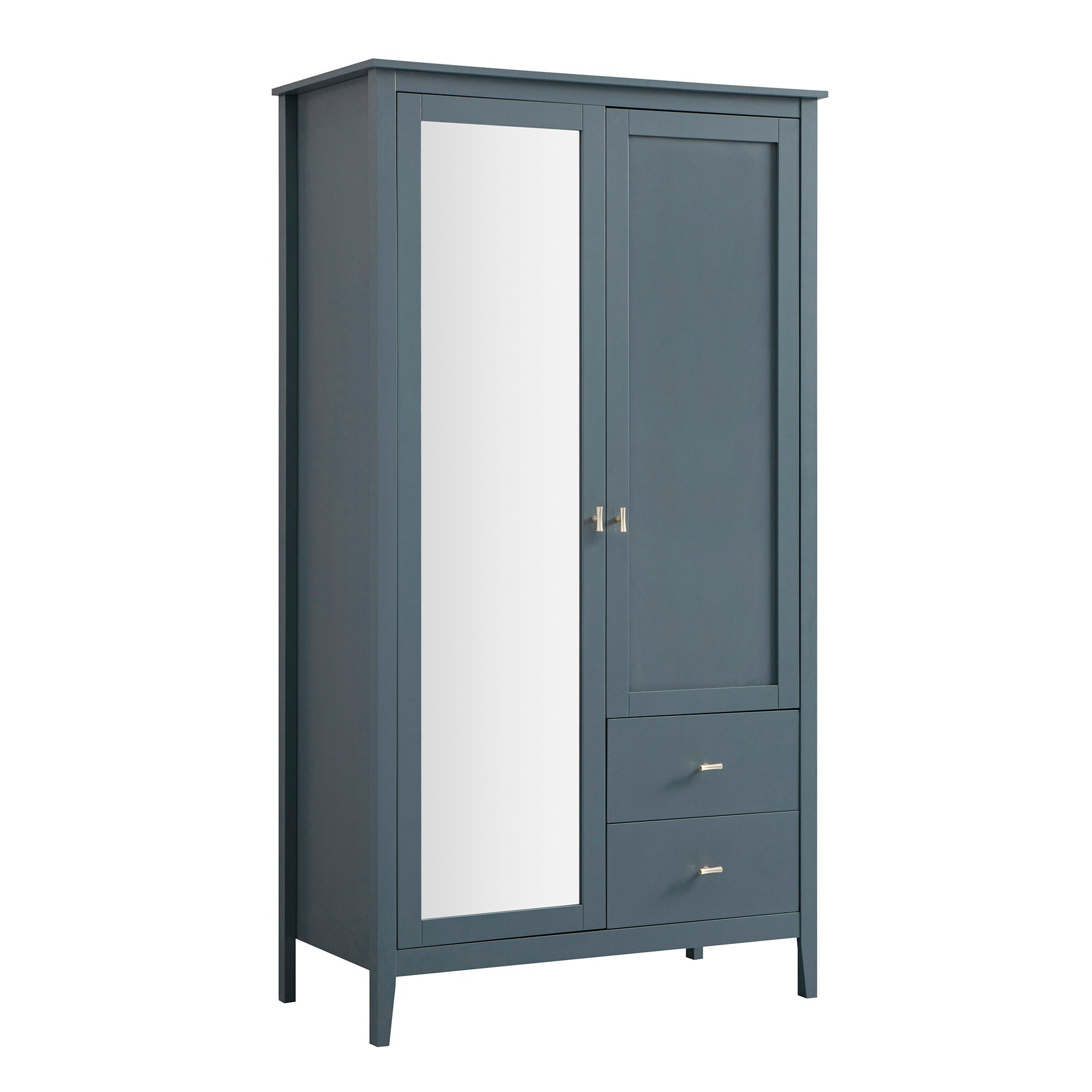 Oakham Mirrored Double Wardrobe, Stormy Blue