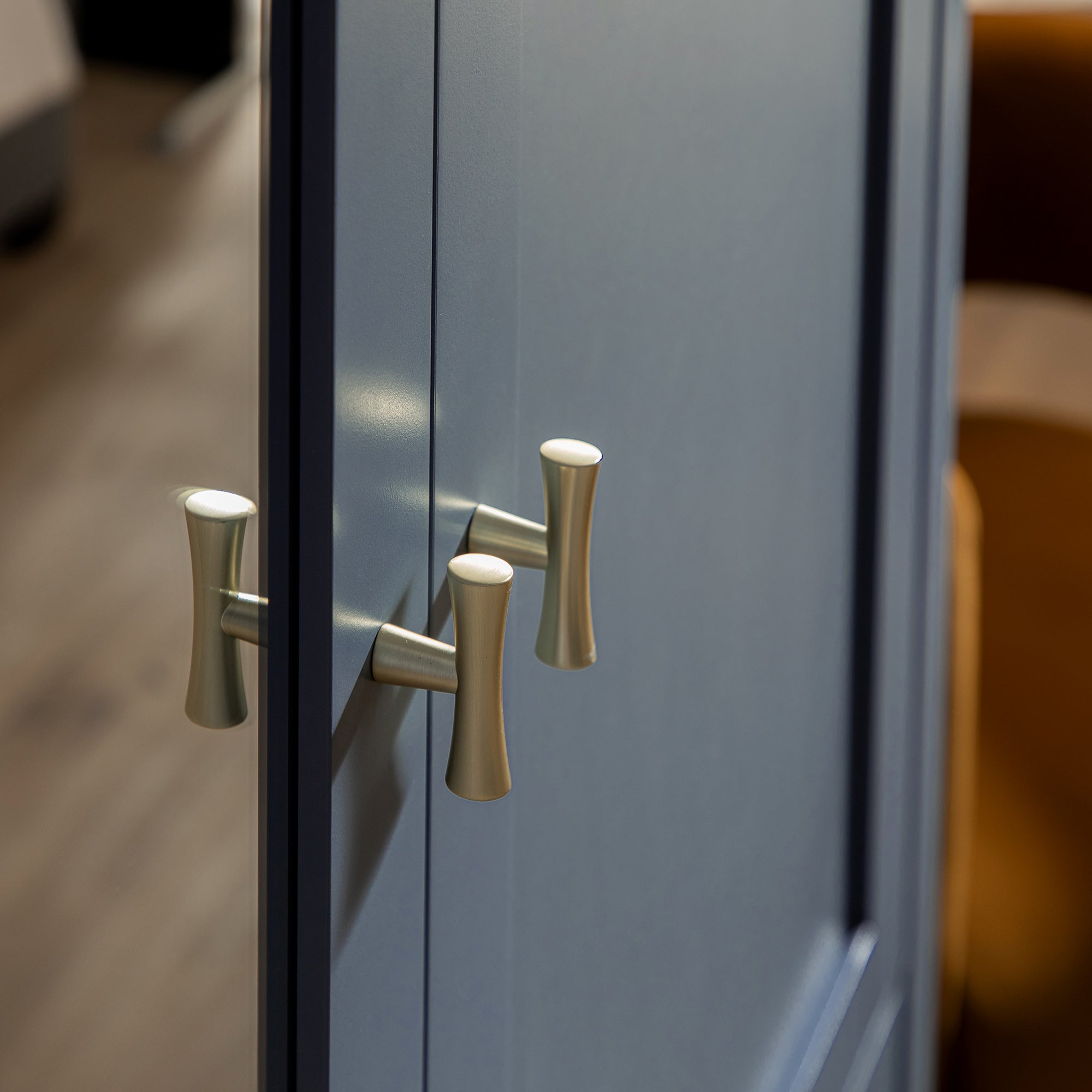 Oakham Mirrored Double Wardrobe, Stormy Blue