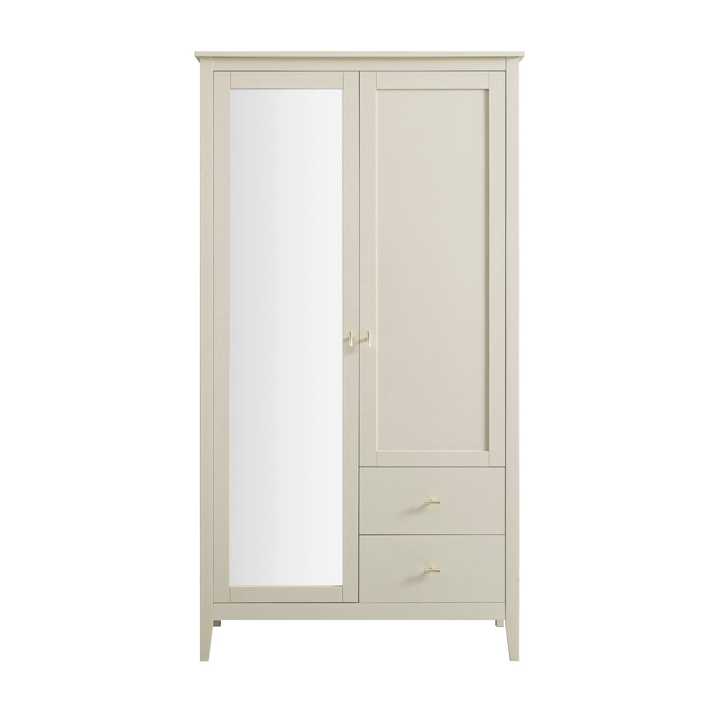 Oakham Mirrored Double Wardrobe, Shaded White