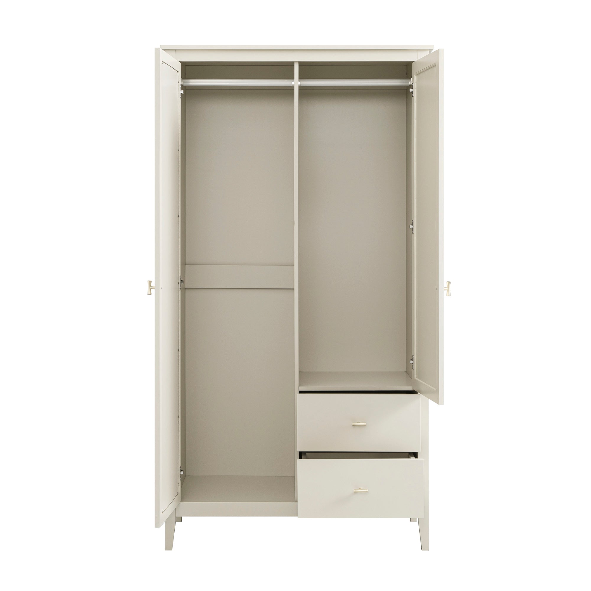 Oakham Mirrored Double Wardrobe, Shaded White