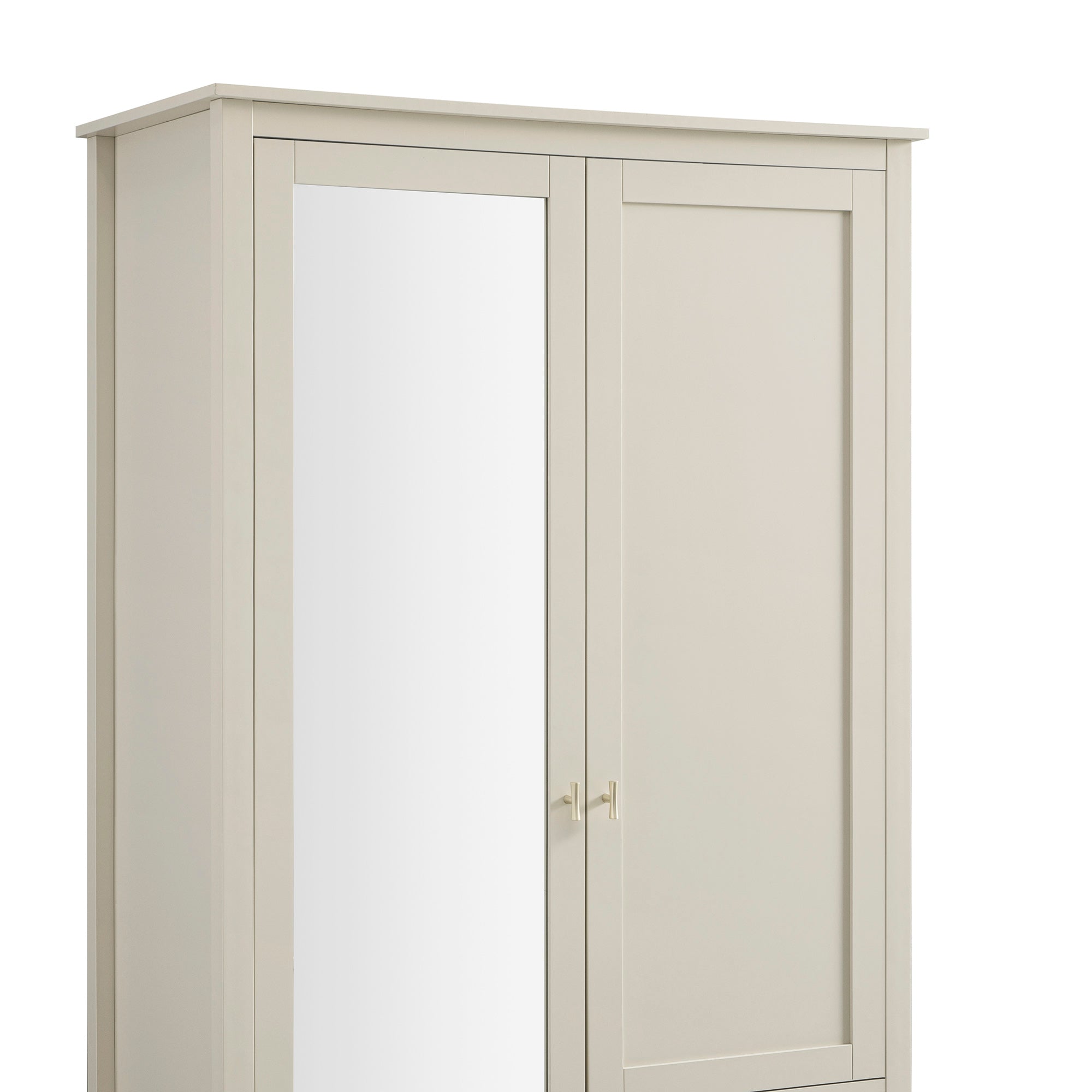 Oakham Mirrored Double Wardrobe, Shaded White