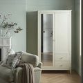 Oakham Mirrored Double Wardrobe, Shaded White