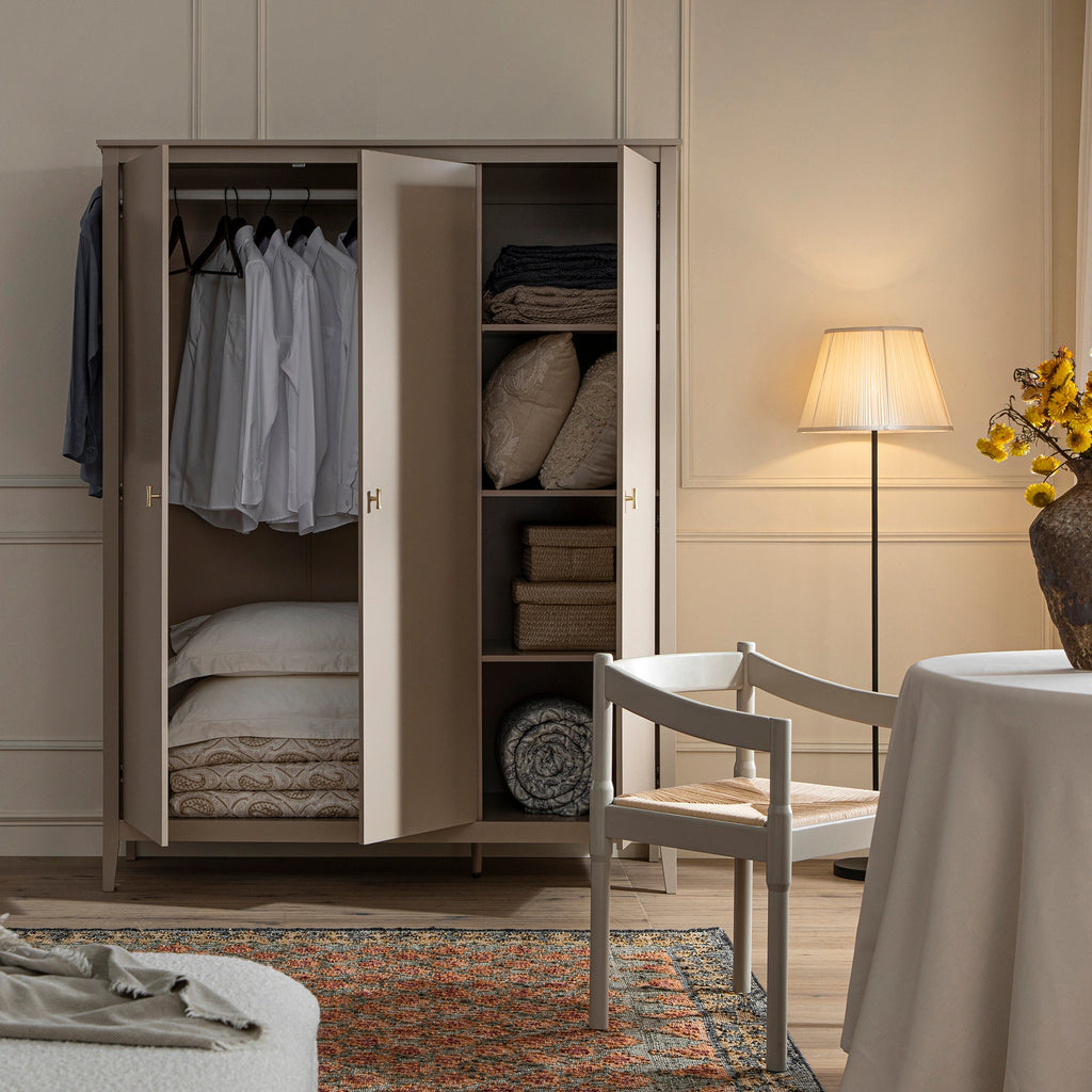 Oakham Triple Wardrobe, Deep Greige