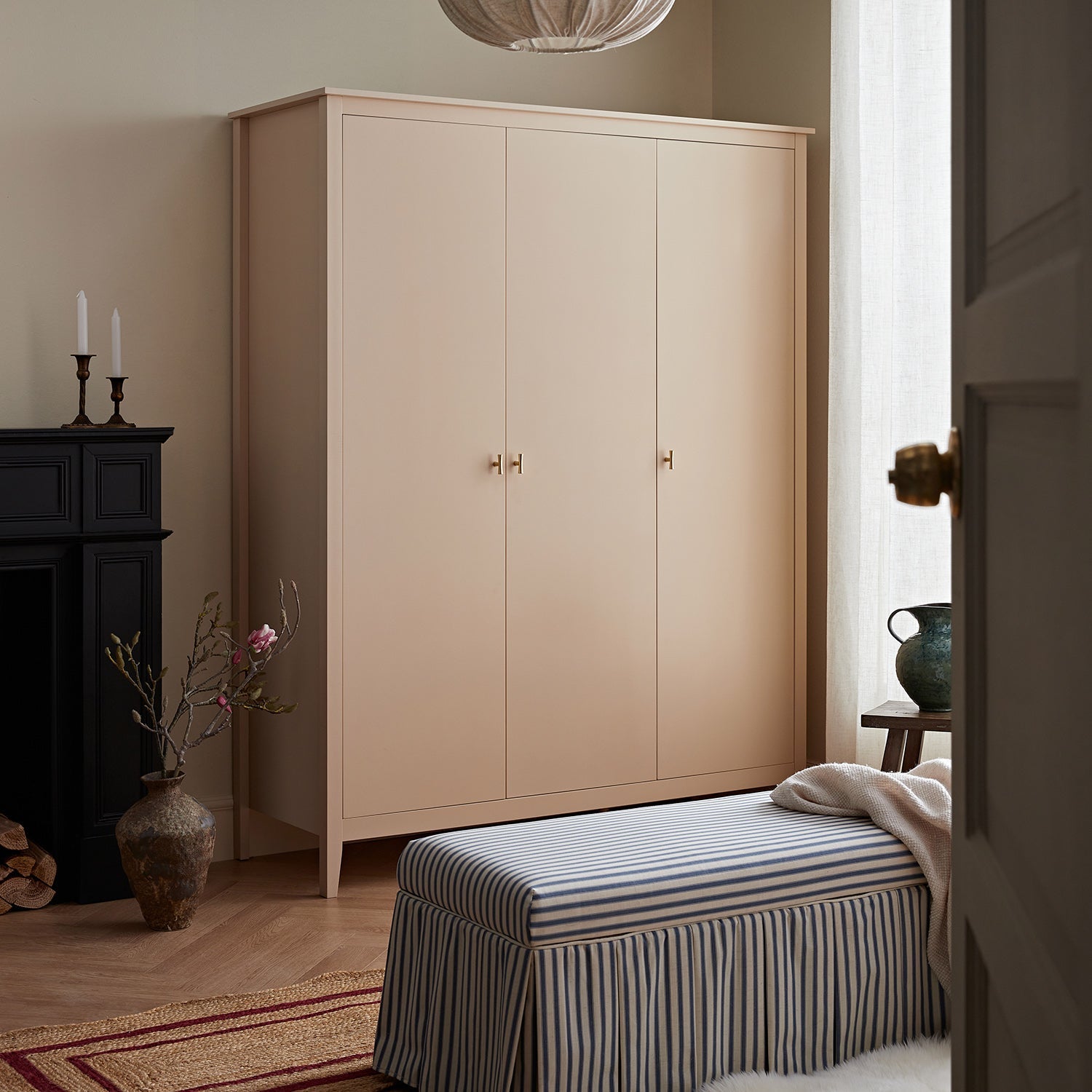 Oakham Triple Wardrobe, Nude Pink