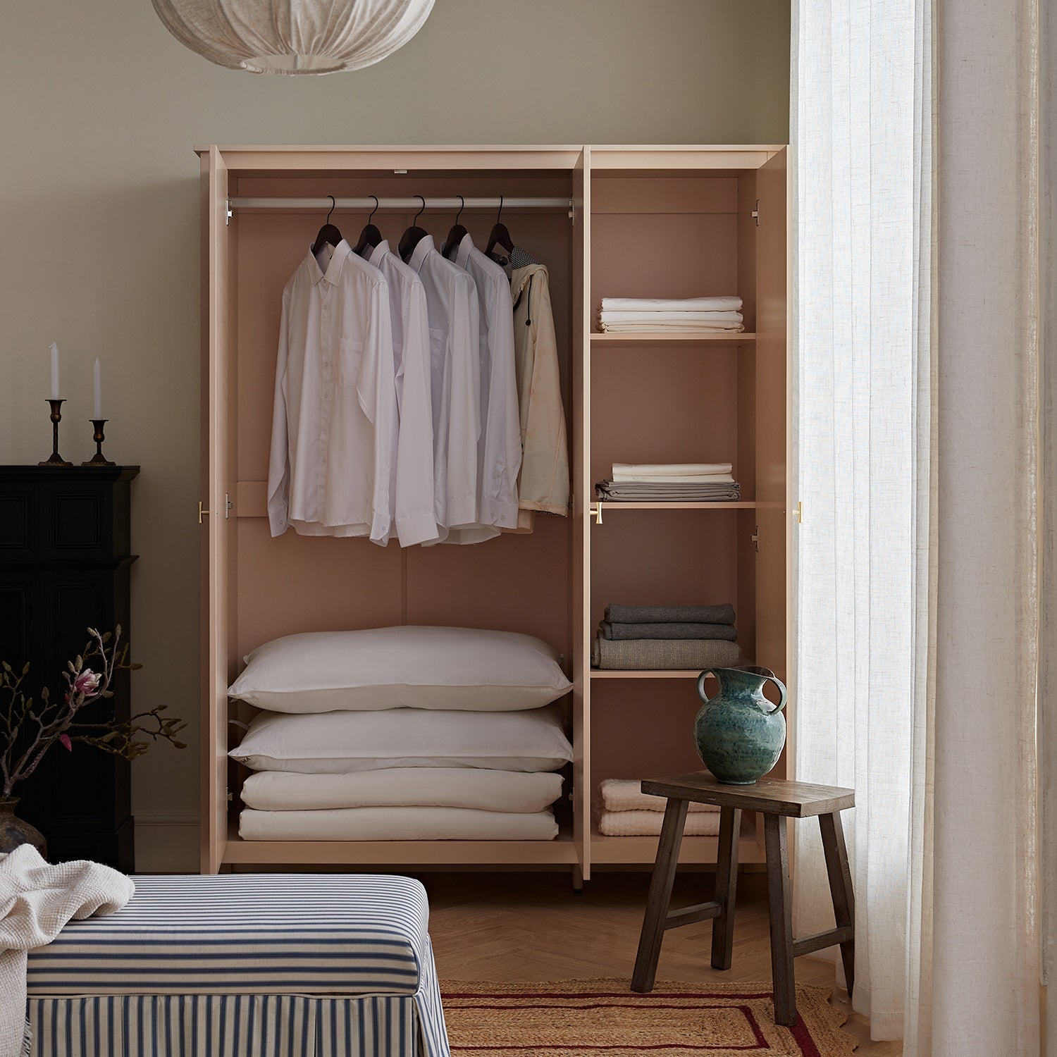 Oakham Triple Wardrobe, Nude Pink