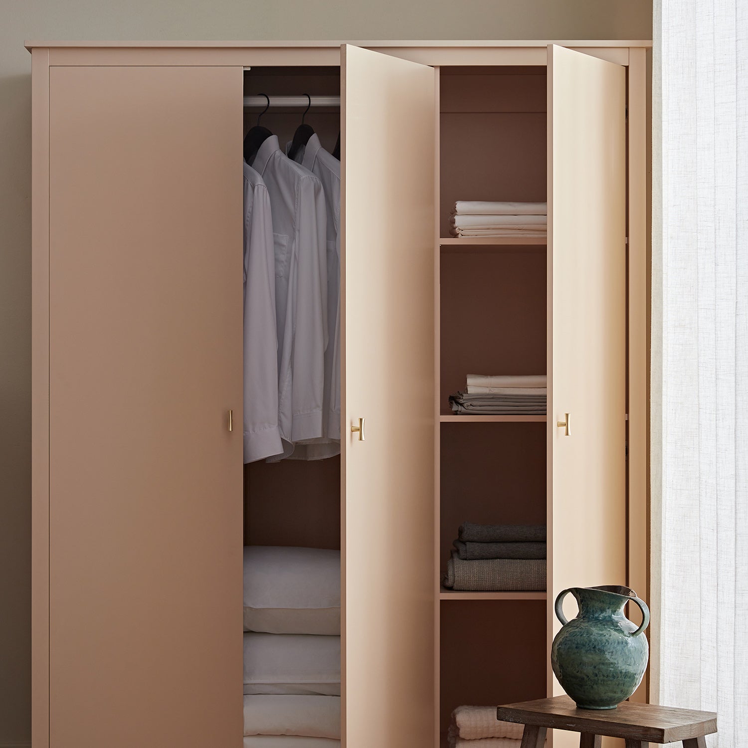 Oakham Triple Wardrobe, Nude Pink