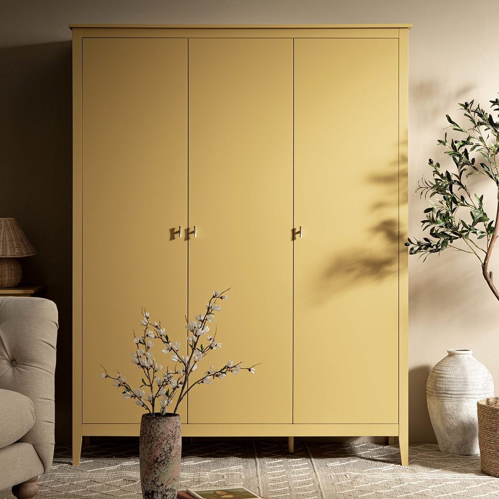 Oakham Triple Wardrobe, Rattan Yellow
