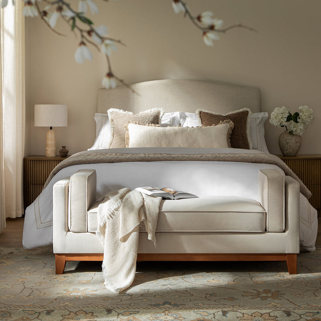 Dipley Champagne Velvet Upholstered Bench