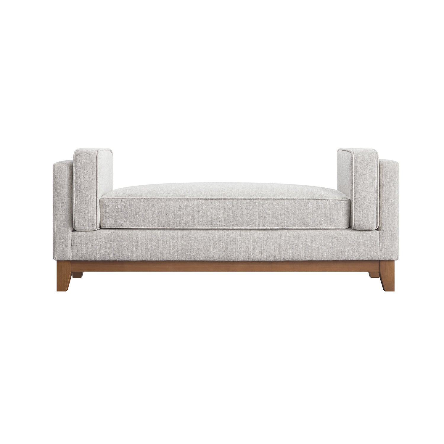 Dipley Oatmeal Woven Fabric Upholstered Bench