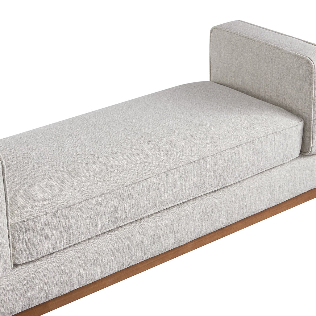 Dipley Oatmeal Woven Fabric Upholstered Bench