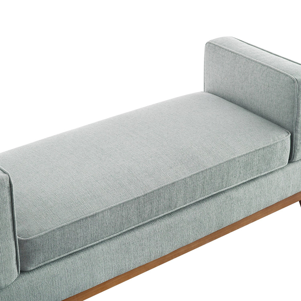 Dipley Sage Woven Fabric Upholstered Bench