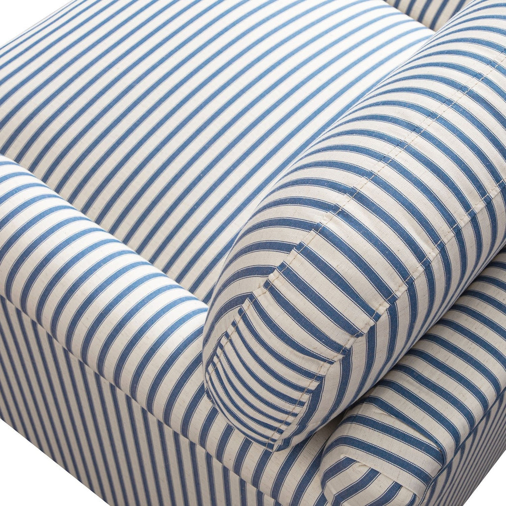 Daphnis Blue Striped Linen Blend Sofa, 2-Seater