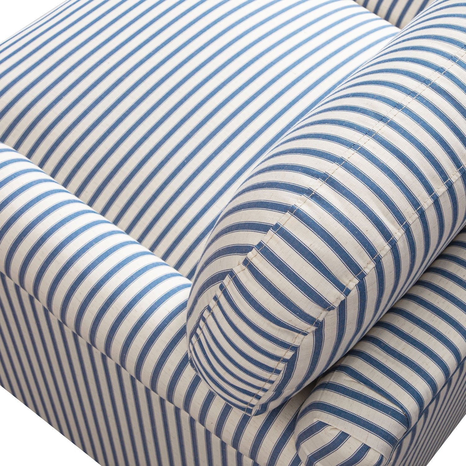 Daphnis Blue Striped Linen Blend Sofa, 2-Seater